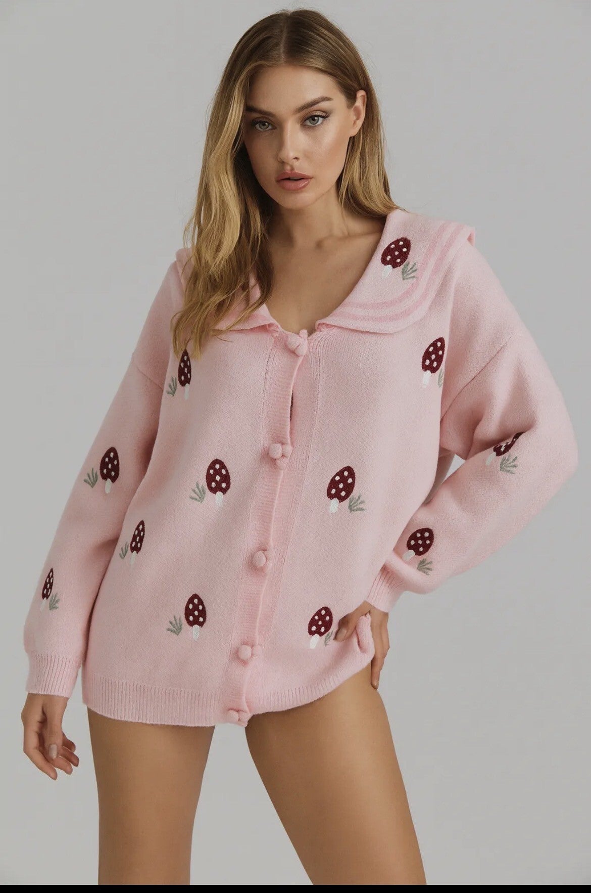 paddenstoel  vest met leuke kraag