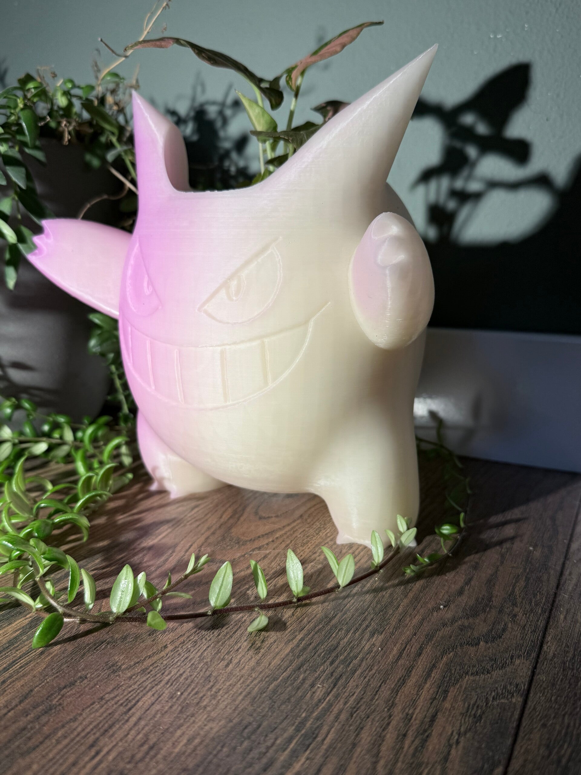 Gengar groot wit/roze 3d print