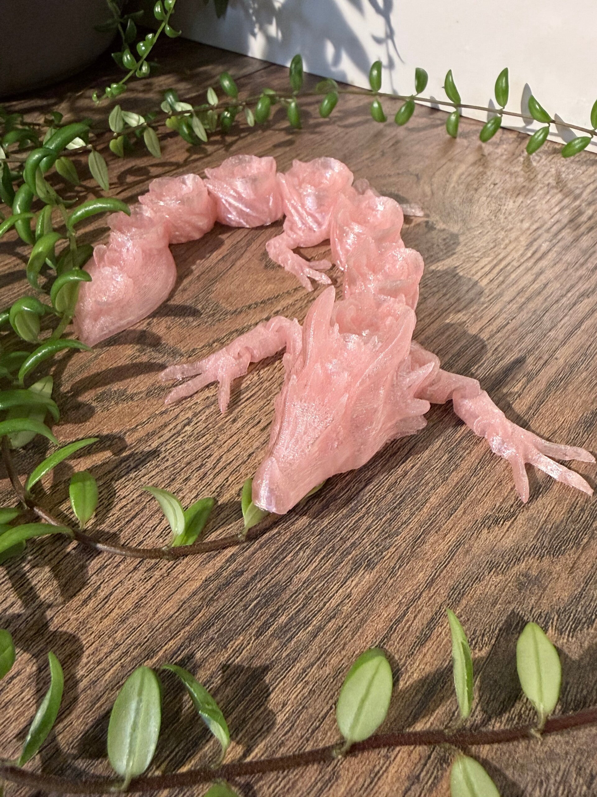 Fidget draak roos roze 3d print