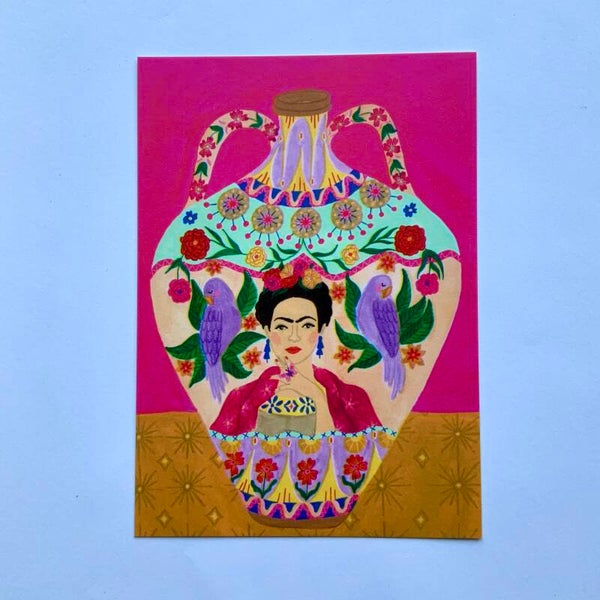 TWEEDEKANS Ansichtkaart Frida vaas A6