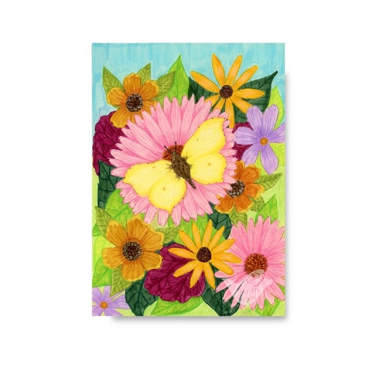 Ansichtkaart Lemon butterfly A6