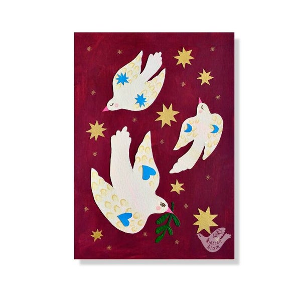 Enkele Eindejaarskaart Birds of peace A6