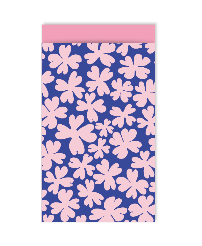Cadeauzakje A6 Roze bloemen