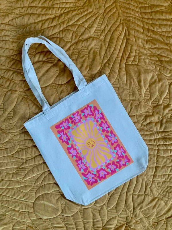 Canvas tas met illustratie Sunshine