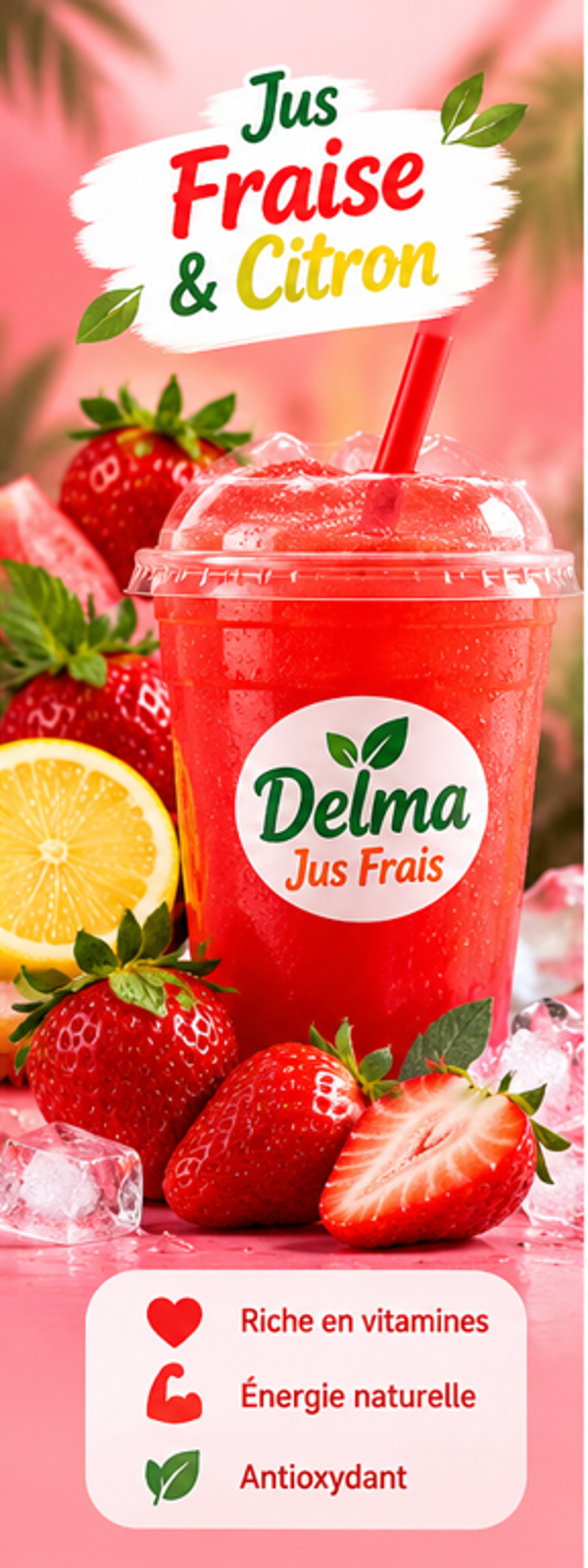 Jus fraises et citron