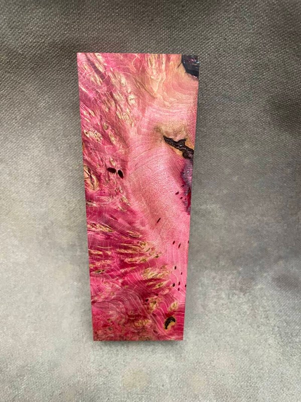 Stabilised Wood Maple Burr/Burl Spalted Red Dyed