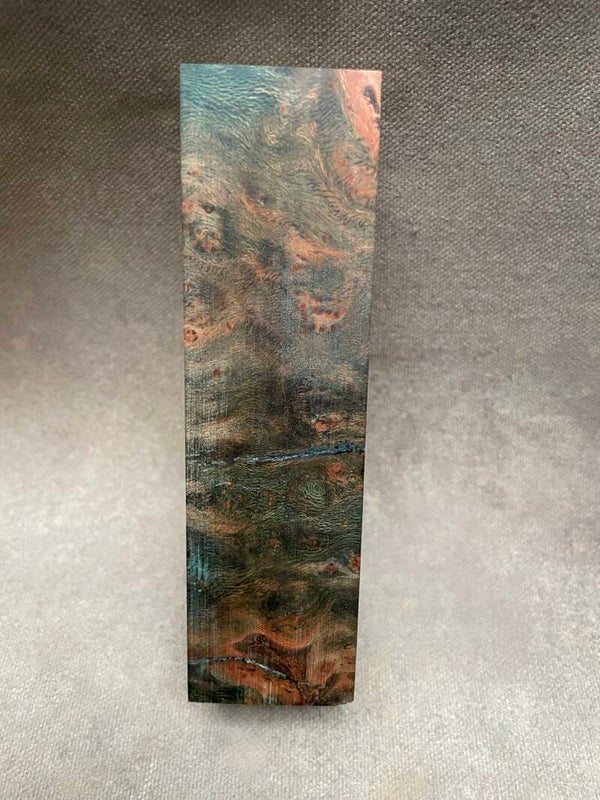 Stabilised Wood Lacewood Spalted Burr/Burl Green Dyed