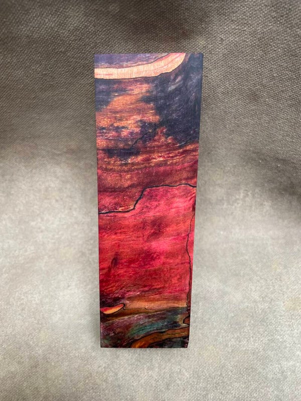 Stabilised Wood Willow Spalted Blank Triple Dyed