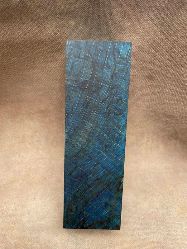 Stabilised Wood Beech Spalted Blank Blue Dyed