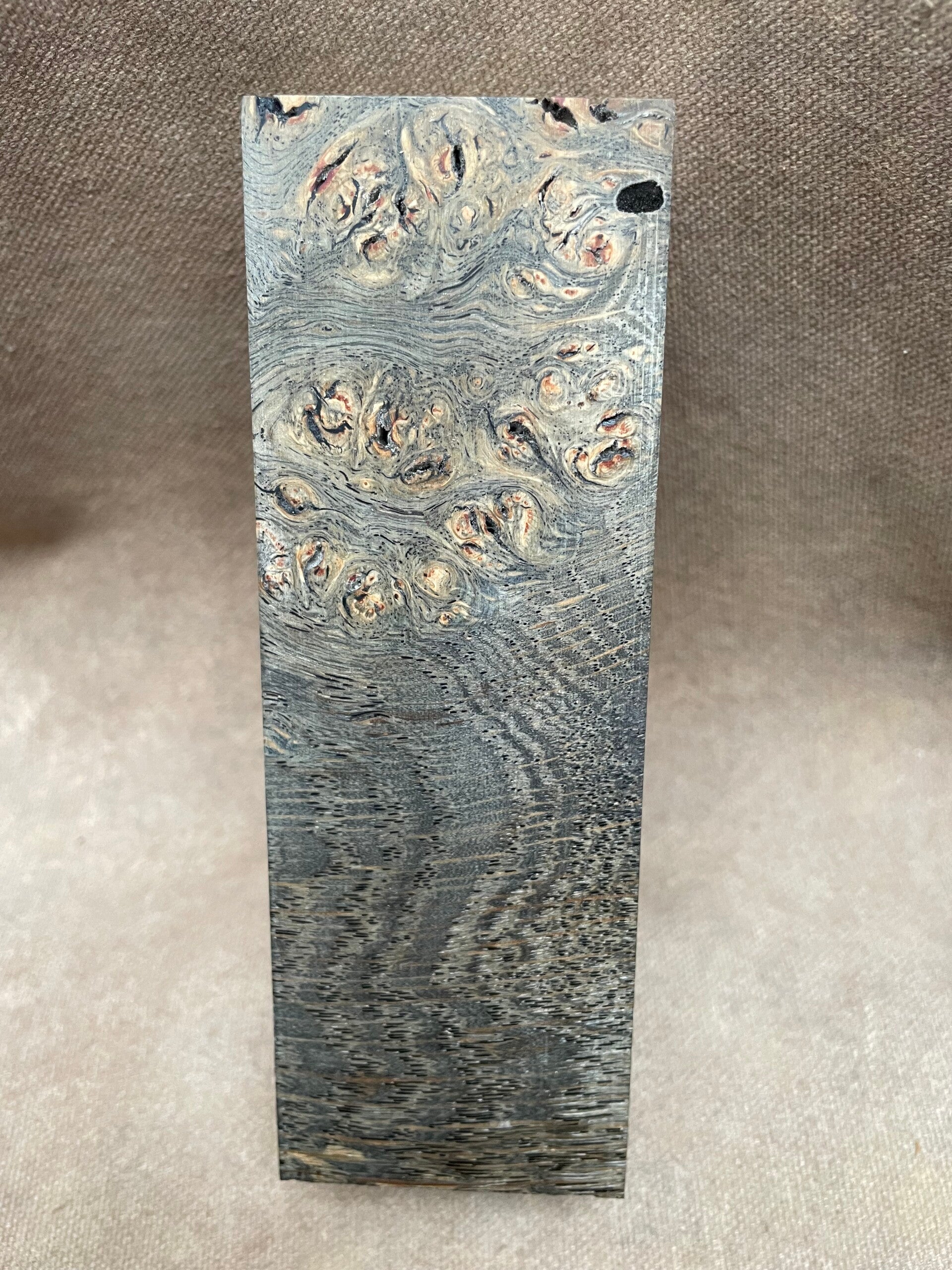 Stabilised Wood Oak Burr Burl Spalted Blank Black Dyed