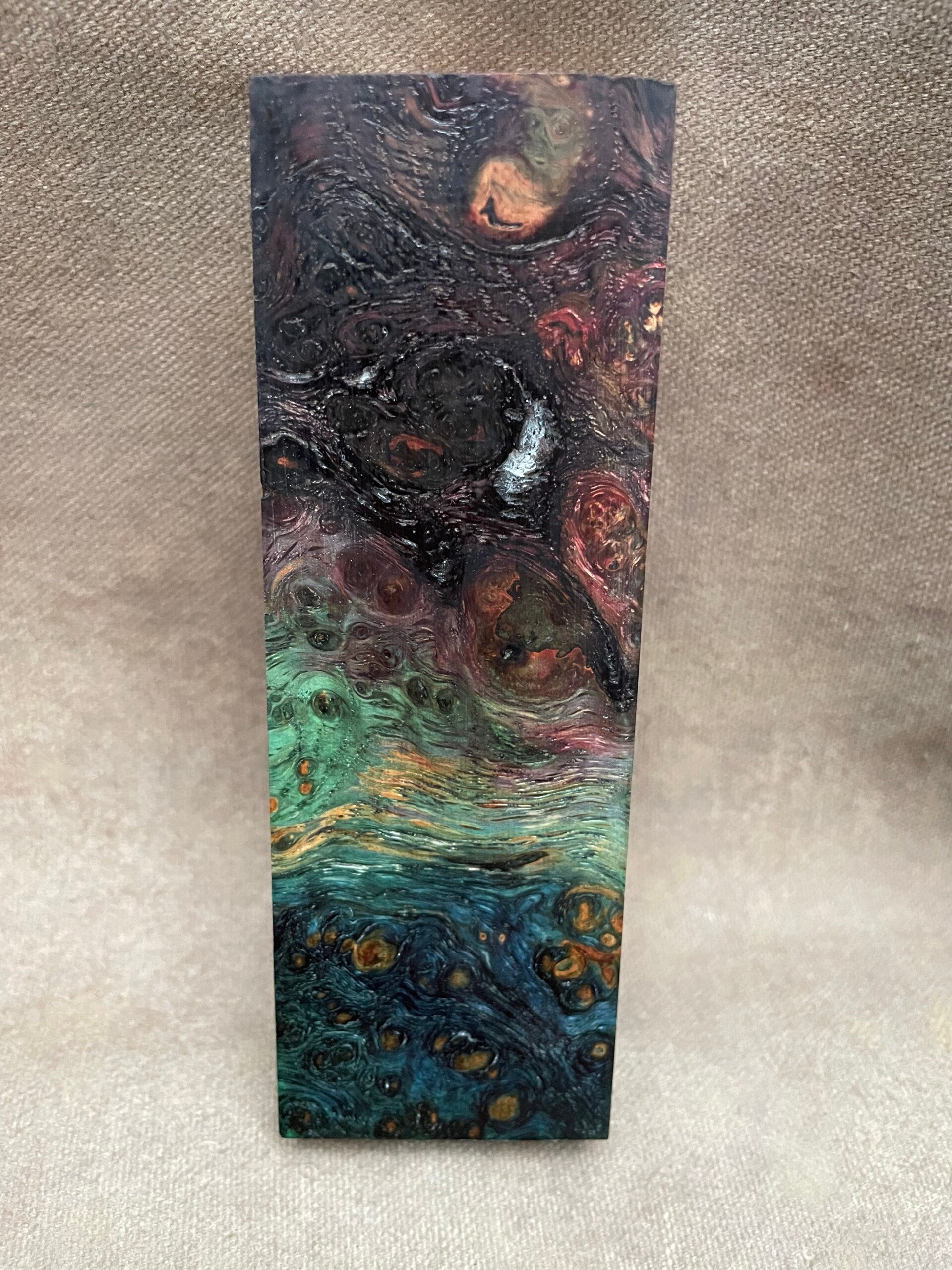 Stabilised Wood Oak Burr/Burl Blank Multi Dyed