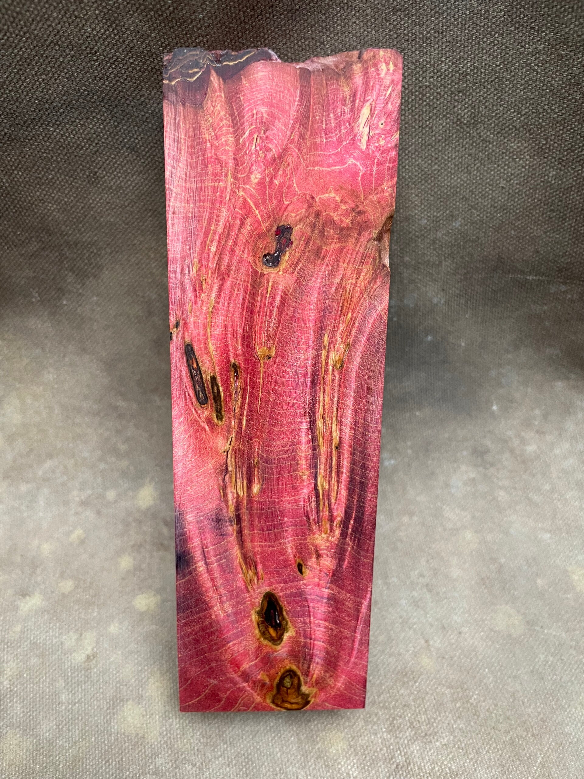Stabilised Wood Maple Burr/Burl Spalted Blank Red Dyed