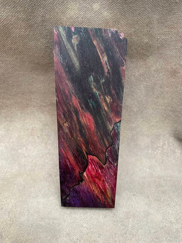 Stabilised Wood Willow Spalted Blank Triple Dyed