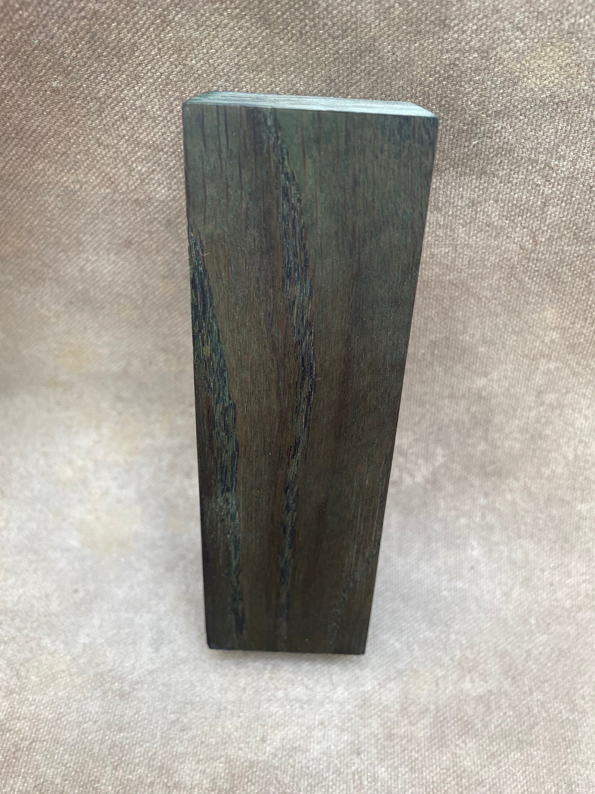 Stabilised Wood Bog Oak Blank Natural Black with Green Dye