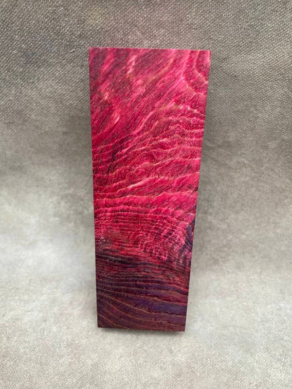 Stabilised Wood Olive Ash Burr/Burl Spalted Blank Red Dyed