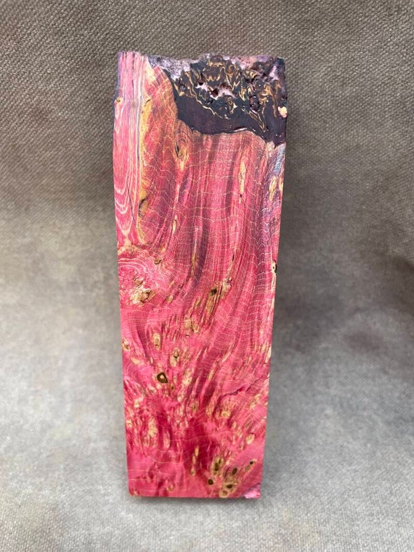 Stabilised Wood Maple Burr/Burl Spalted Blank Red Dyed
