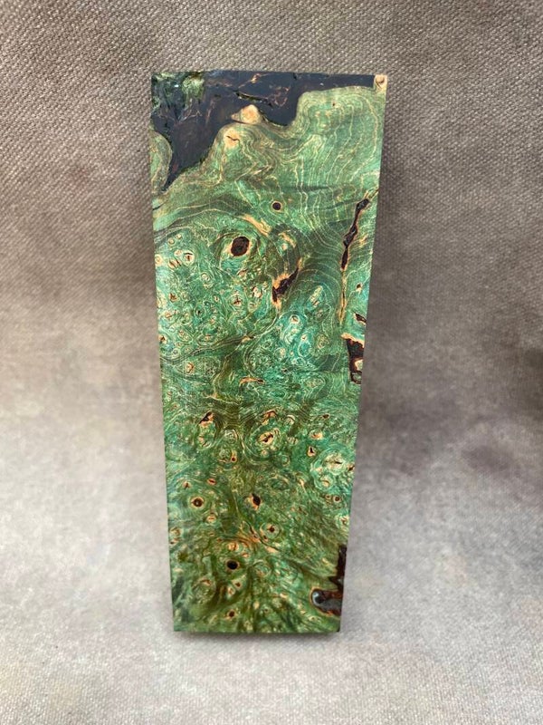 Stabilised Wood Maple Burr/Burl Spalted Blank Green Dyed