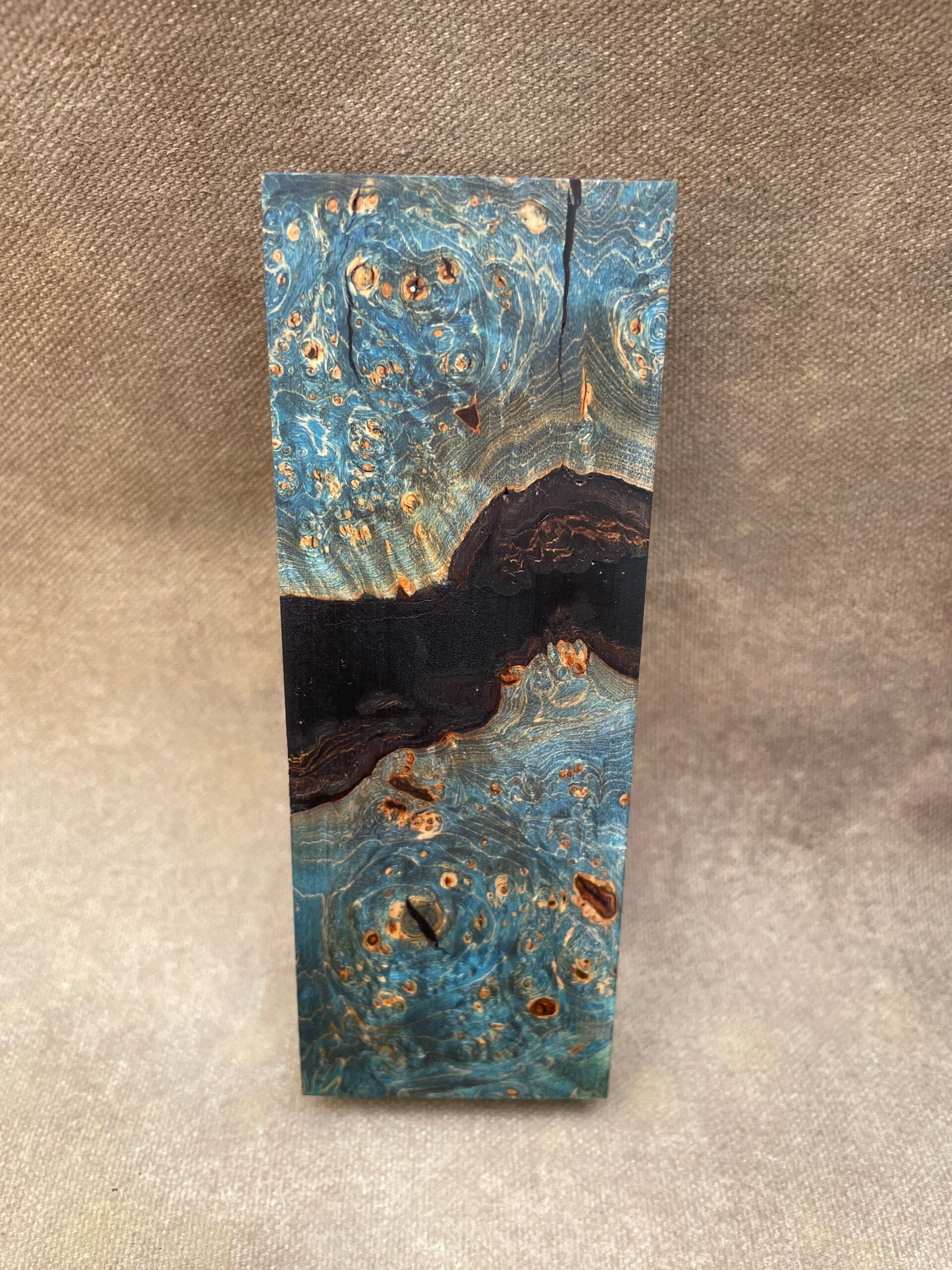 Stabilised Wood Maple Burr/Burl Spalted Hybrid Blank with Black Epoxy Resin