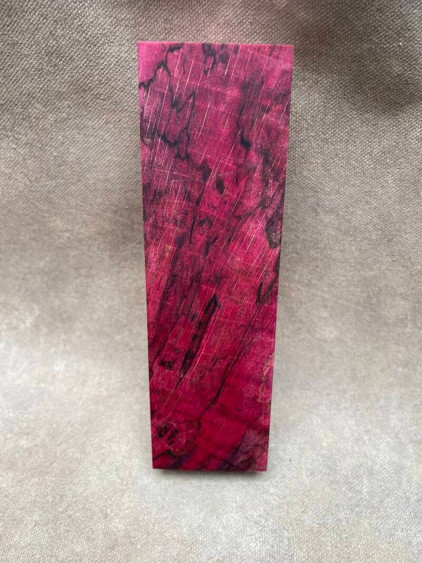Stabilised Wood Beech Spalted Blank Red Dyed