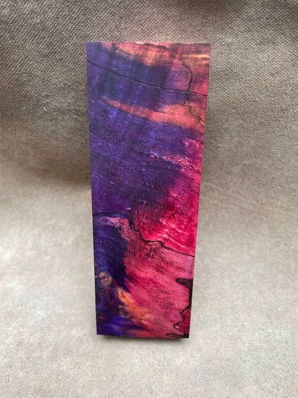 Stabilised Wood Willow Spalted Blank Triple Dyed