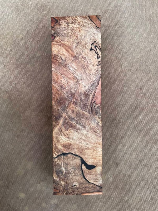 Stabilised Willow Wood Spalted Blank Natural Resin Colour