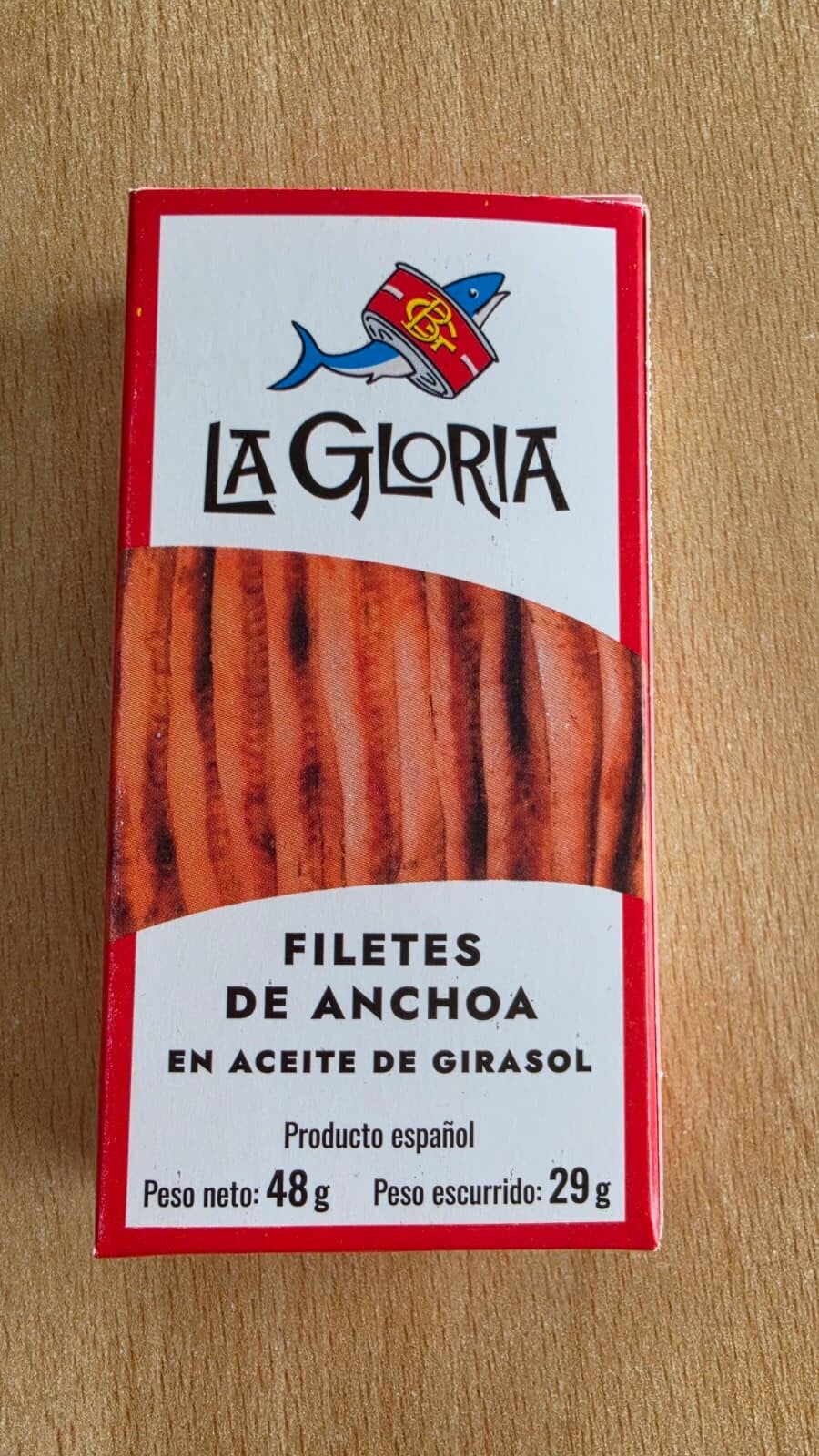 Cartone da 50 Pezzi - FILETTI DI ACCIUGHE DEL MAR CANTABRICO - Lattina da 50 GR. IN OLIO DI GIRASOLE - Box of 50 Tins - ANCHOVIES FILETS from CANTABRIC SEA - Tins of 50 gr. each in SUNFLOWER OIL