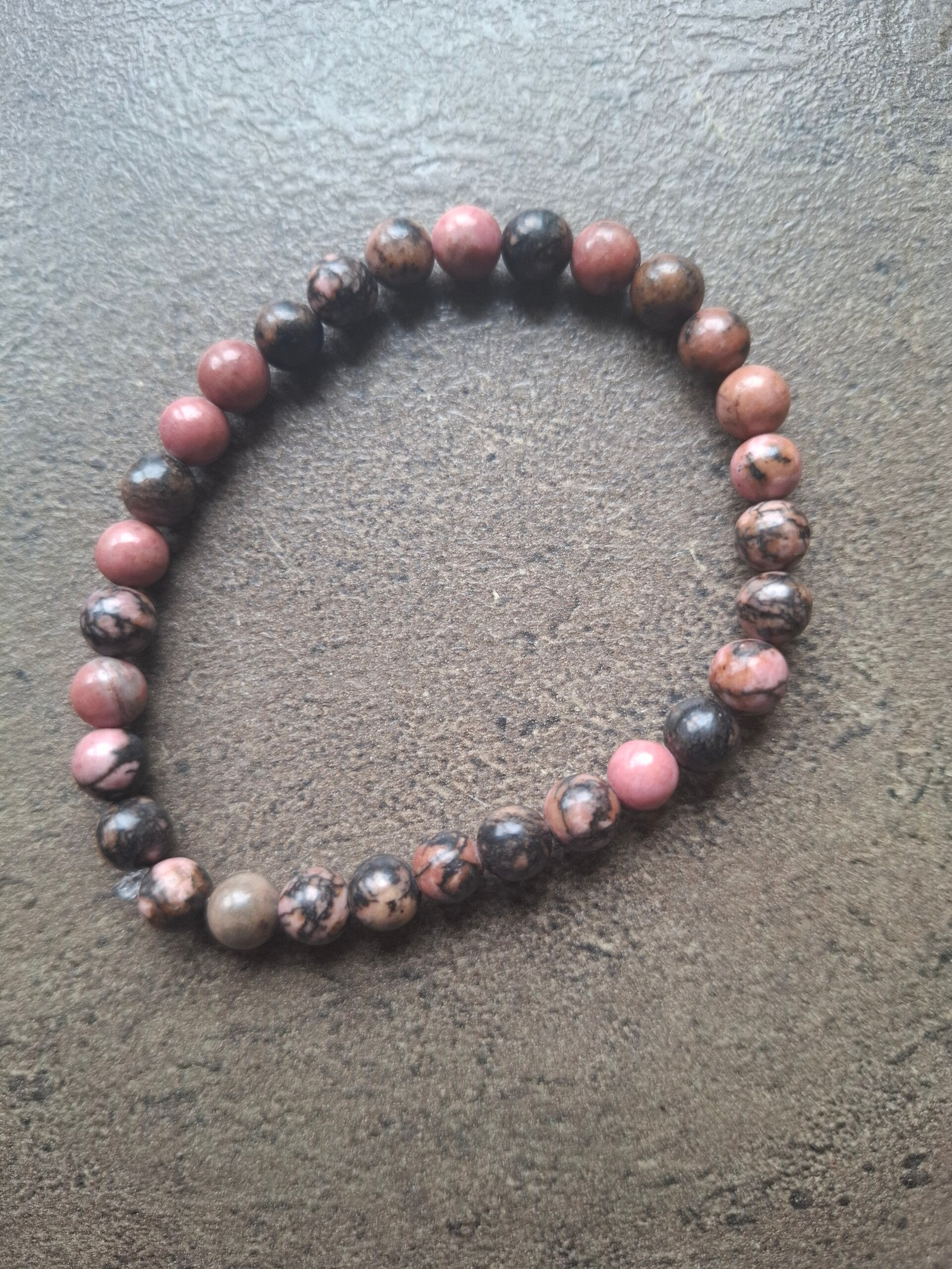 Rhodoniet armband 6mm
