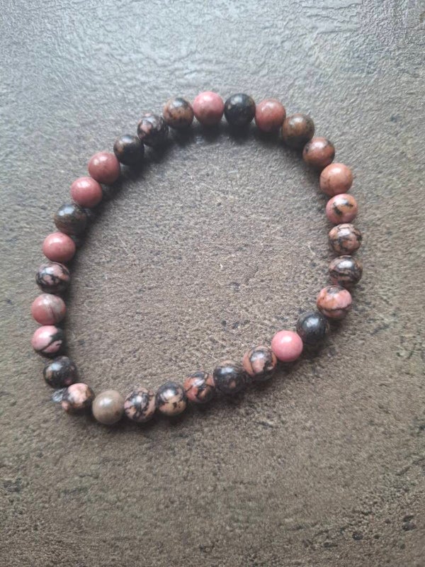 Rhodoniet armband 6mm