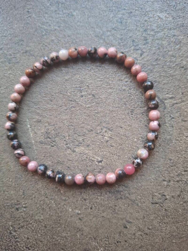 Rhodoniet armband 4mm