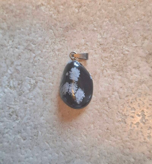 Obsidaan sneeuwvlok hanger