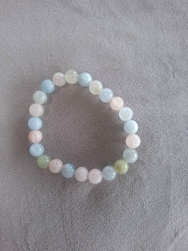 Morganiet met aquamarijn armband 8mm