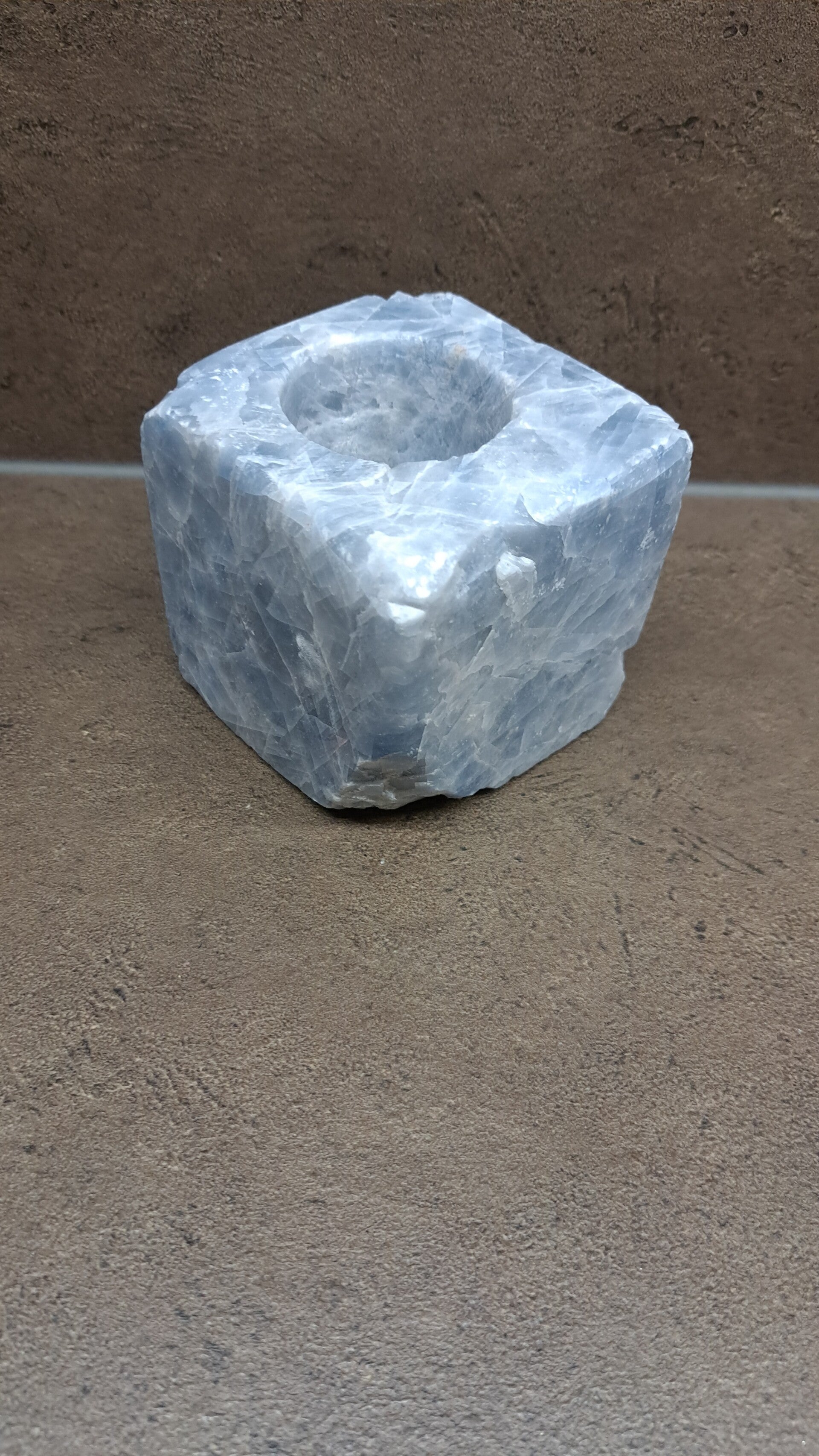 Calsiet blauw waxinebrander