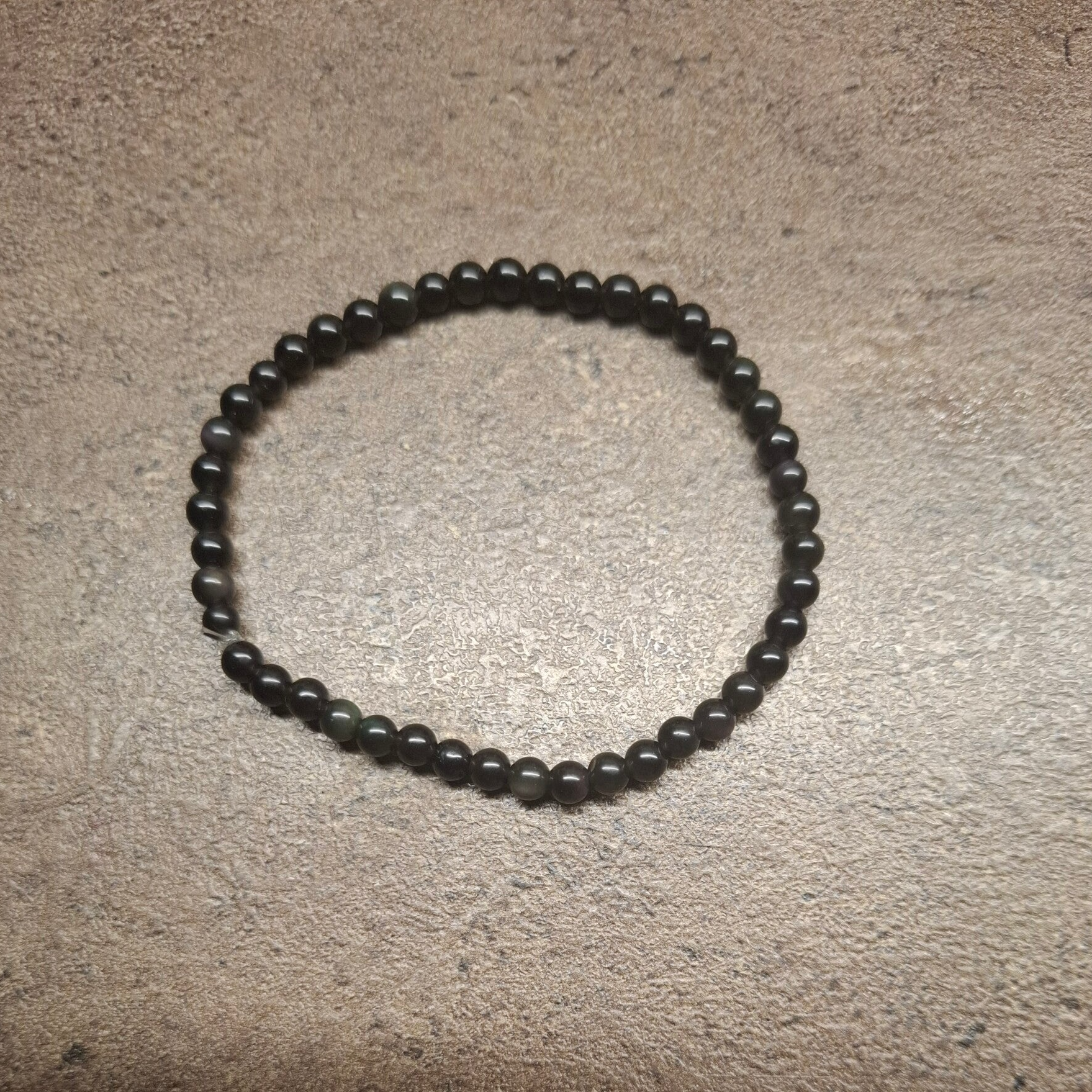 Obsidaan regenboog armband 4mm