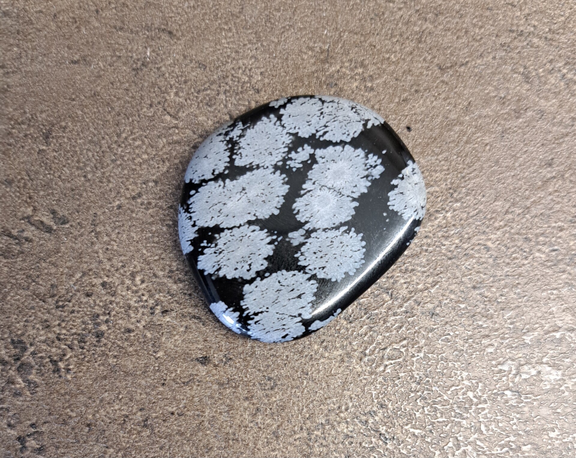 Obsidaan sneeuwvlok platte steen