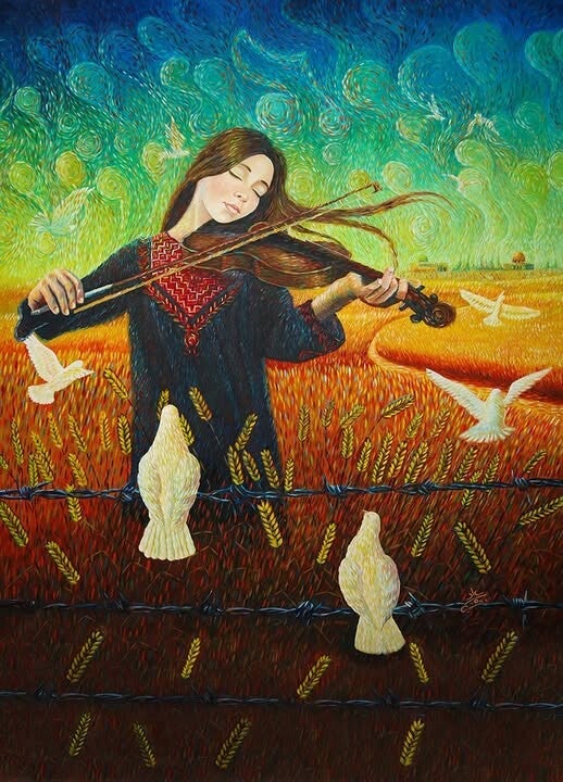 Peinture de l'artiste palestinien Nabil Anani