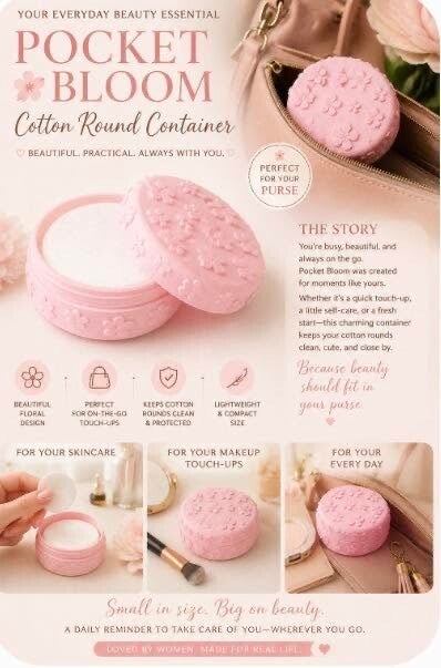 Pocket Bloom Cotton Rounds Container