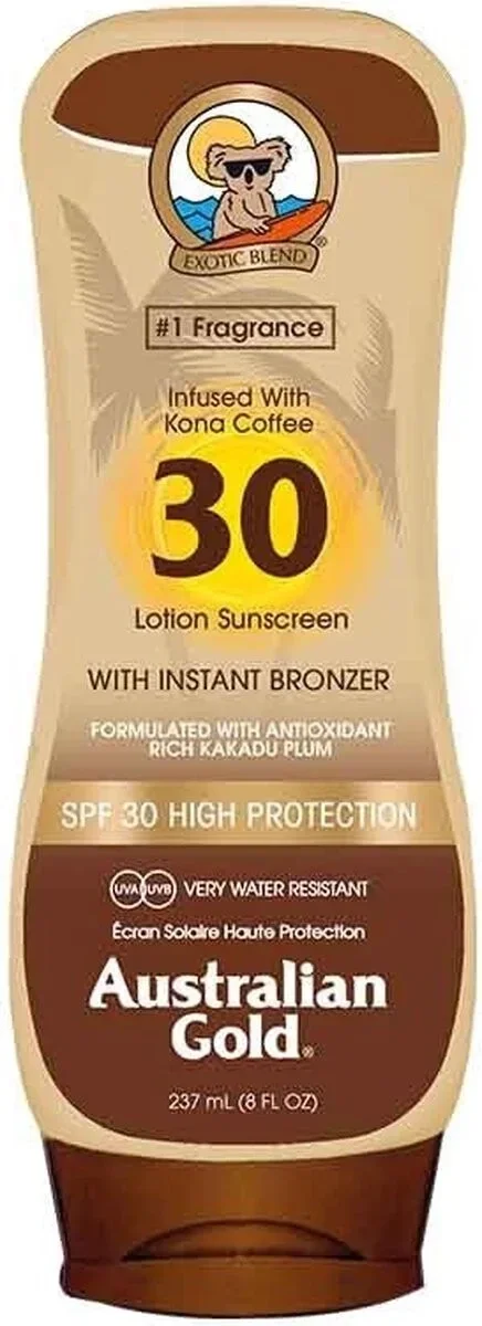 Australian Gold SPF 30 Zonnebrand Lotion met Bronzer - 237 ml
