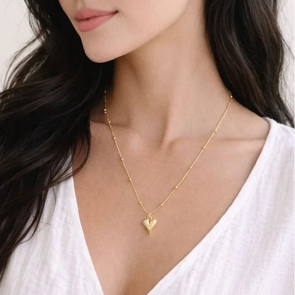 Gouden Hart Ketting – Minimalistische RVS Ketting met Bedel