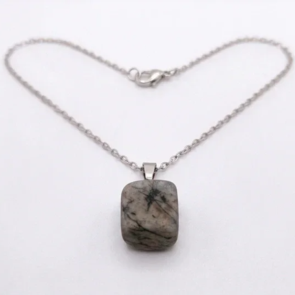 Matte Picasso Jaspis Ketting - Natuursteen 'Art' Look