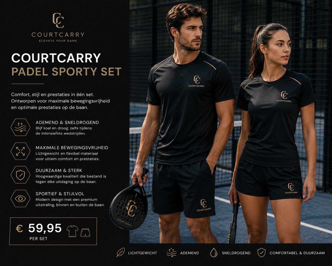 Padel shirt en broek high fleece v1