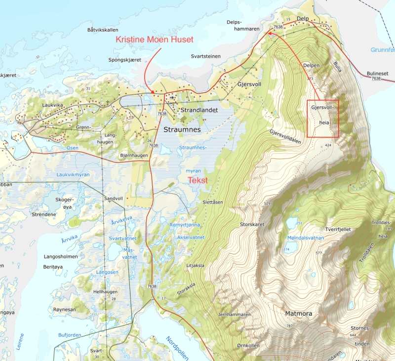 Kristine Moen Huset ligt in Laukvik bij de Matmora