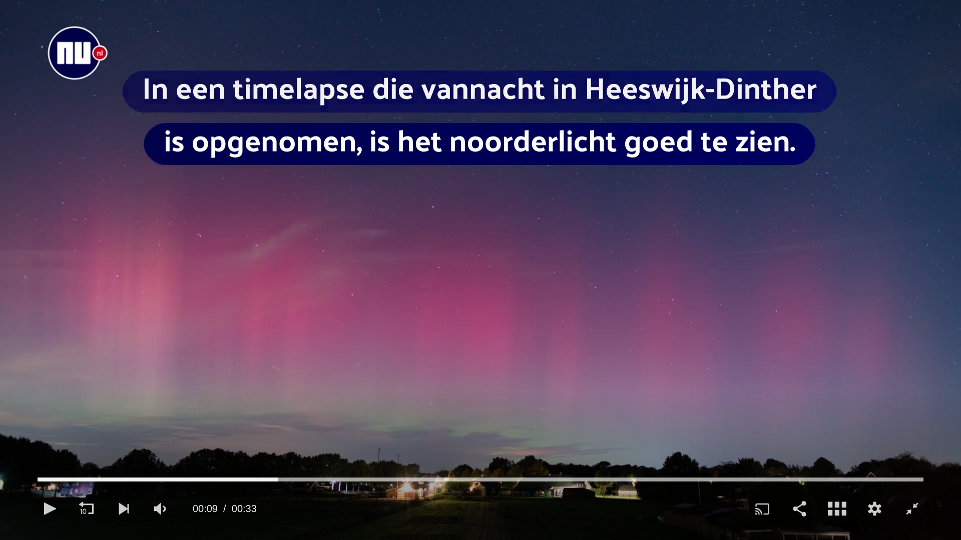 In Heeswijk-Dinther was het noorderlicht goed zichtbaar!
