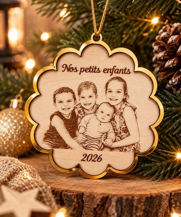 Boule de Noël Collection 2026 - Photo biscuit