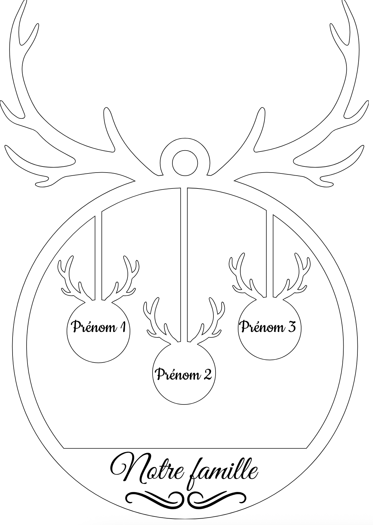 Cerf de Noël - la famille à 3 !