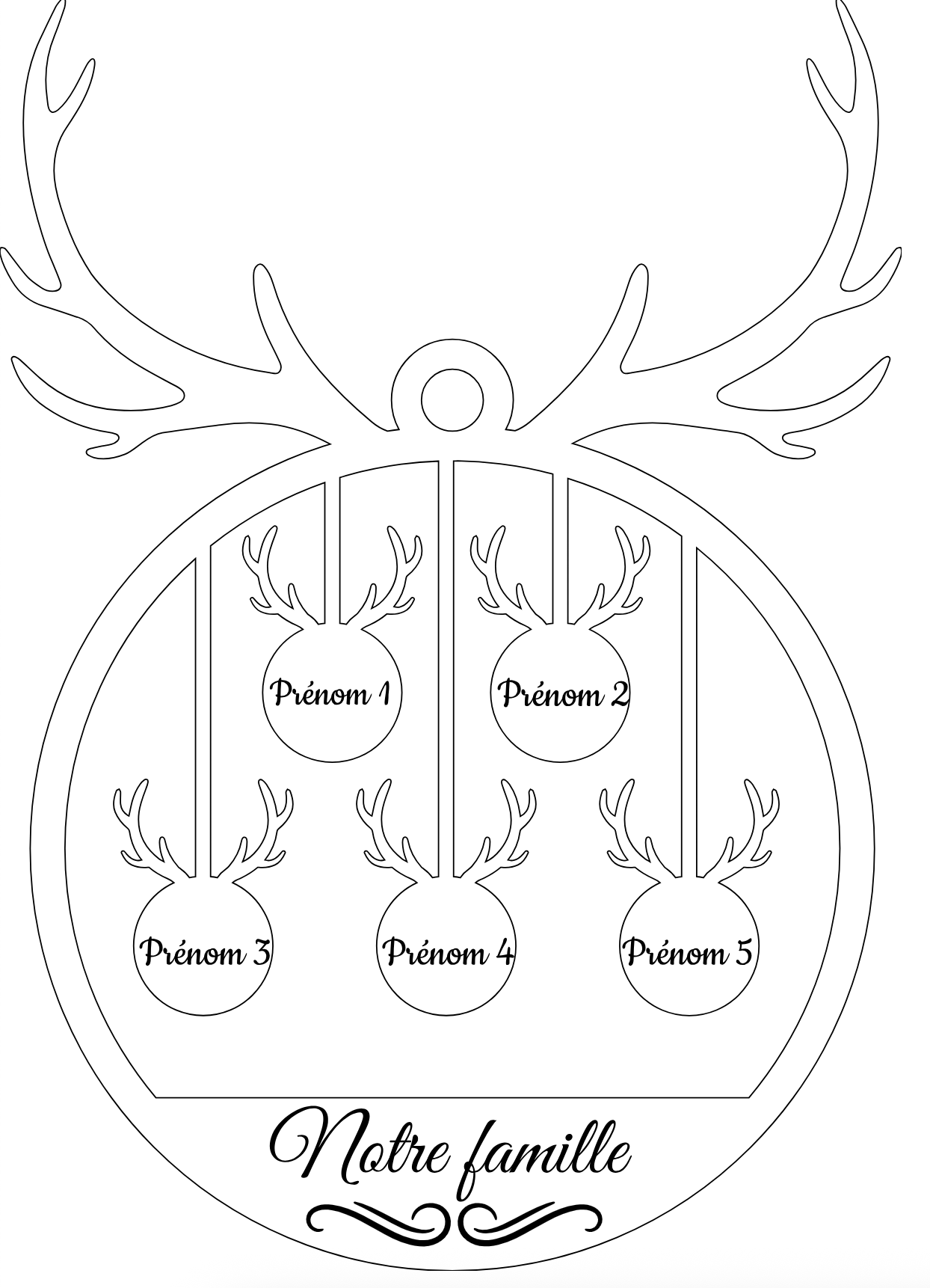 Cerf de Noël - la famille à 5 !