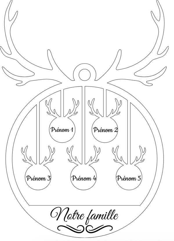 Cerf de Noël - la famille à 5 !