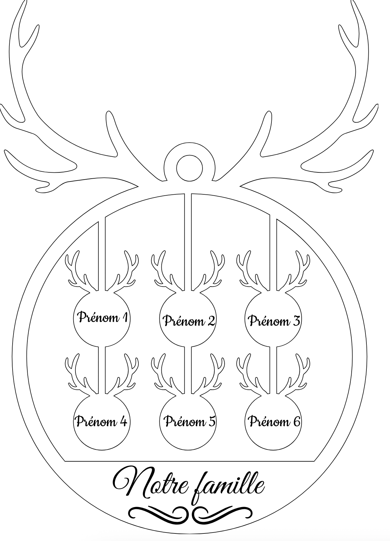 Cerf de Noël - la famille à 6 !