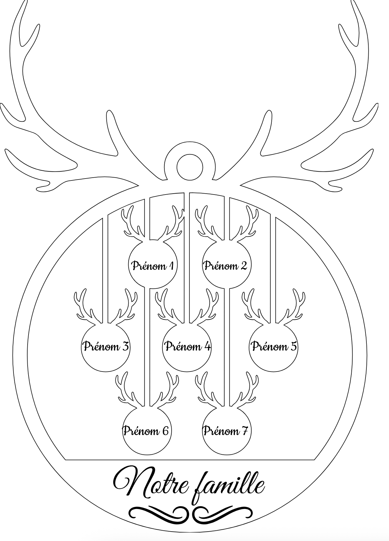 Cerf de Noël - la famille à 7 !