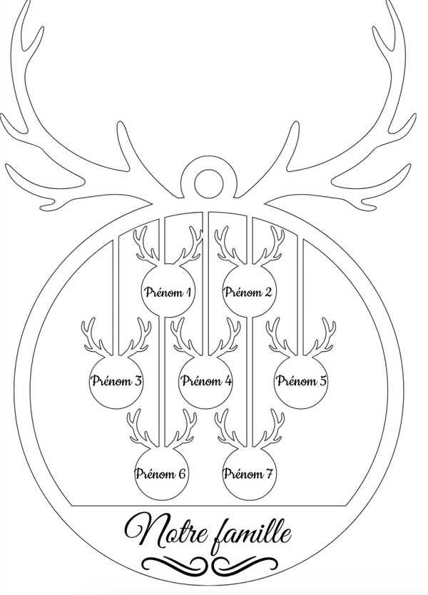 Cerf de Noël - la famille à 7 !