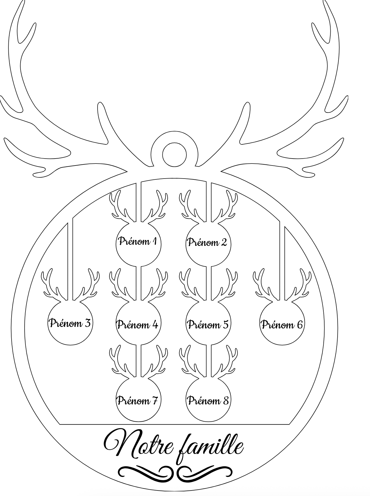 Cerf de Noël - la famille à 8 !